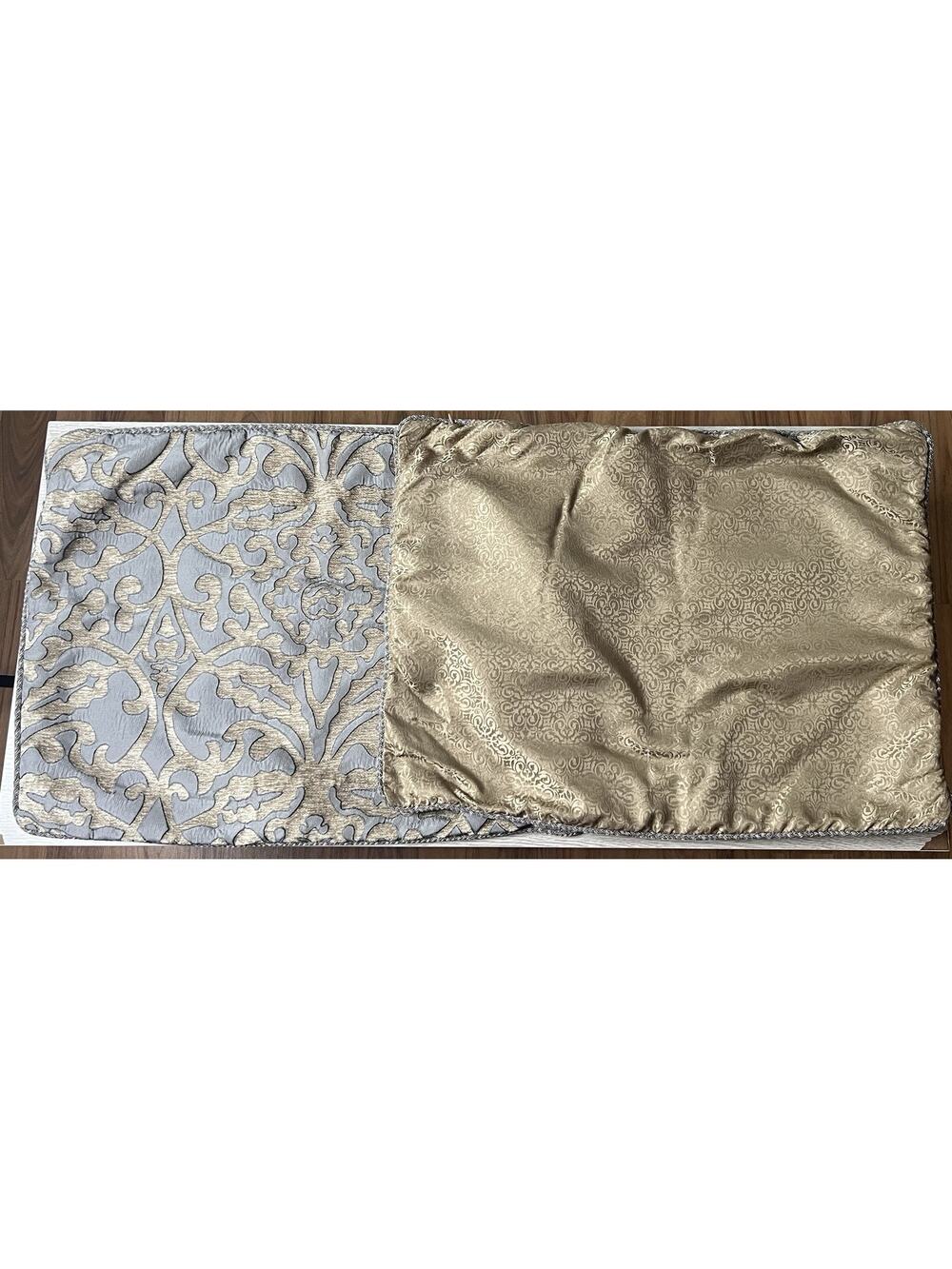 Set of 2 Waterford Jacquard Damask Pillow Shams Standard Gold Zip Closure